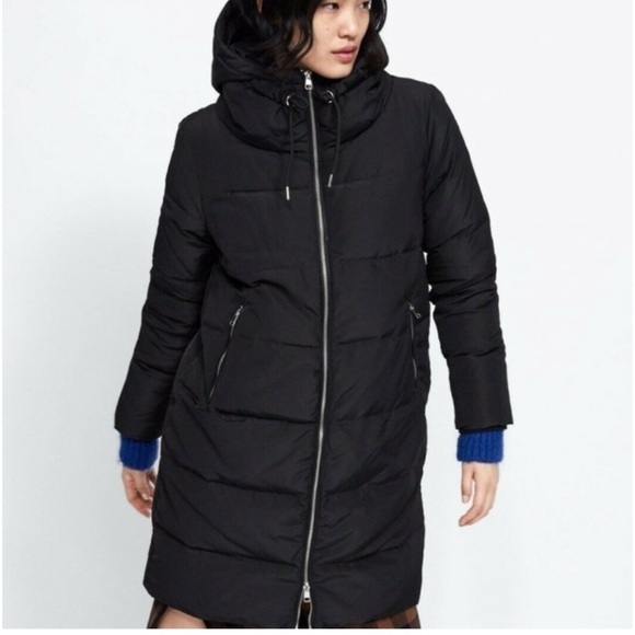 ZARA Down Filled Puffer Long Coat - Picture 1 of 14